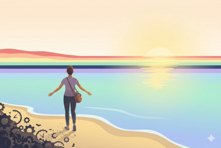 Persona practicando meditación y reflexión profunda para el manejo del estrés a mitad de año.